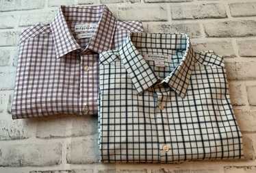 Lot of 2 Mizzen & Main Button Front Red Green Shi… - image 1