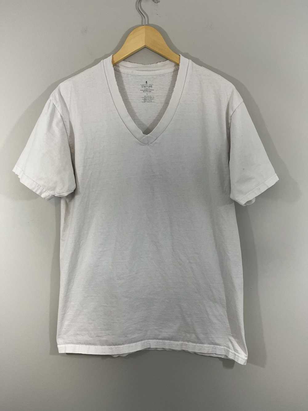 Vintage Thrashed Blank Plain White Basic Distress… - image 1