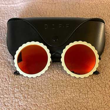 DIFF Red Round Sunglasses with Case - image 1