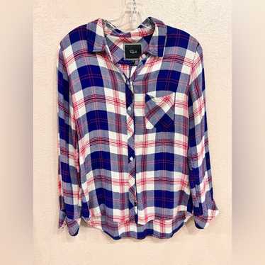 Rails Plaid Hunter Red Blue Button Up Flannel Siz… - image 1