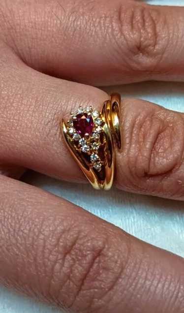 18k Ruby and diamond ring, Fine Ruby and Nice Dia… - image 1