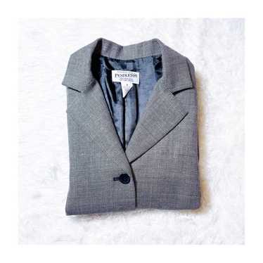 Pendleton 3 Button Blazer Houndstooth Print Sz8 - image 1