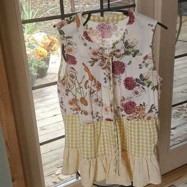 Mystree Button-up Sleeveless Multicolored Layered… - image 1