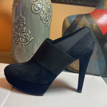 Stuart Weitzman Suede Elastic Platform High Heel … - image 1