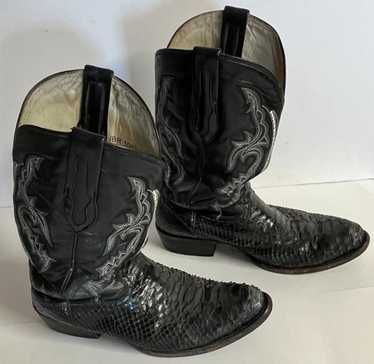 JB Dillon Reserve Men's Size 9 1/2 EE Python Blac… - image 1