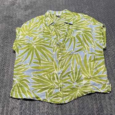 Sigrid Olsen 100% Linen Button-Up Short-Sleeved W… - image 1