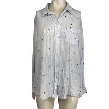 Rails Palm Tree Stripe Button Down Shirt Women's … - image 1