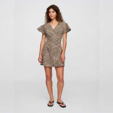 NWT GAP Denim Flutter Sleeve Button-Front Mini Dr… - image 1