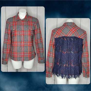 Sundance Wool Blend Button Up Shacket With Lace P… - image 1