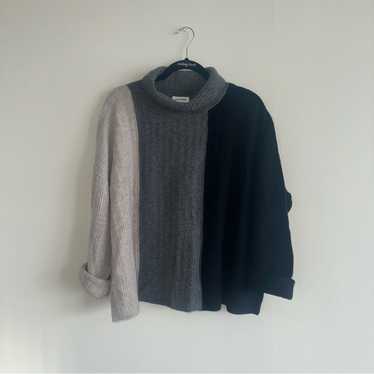 Nordstrom Neutral Color Block Turtleneck - Plus 1x - image 1