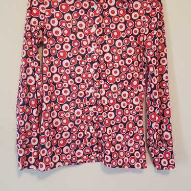 Source Unknown Red and White Patterned Blouse - image 1