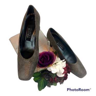 Stuart Weitzman Snakeskin Print Block Heel… - image 1