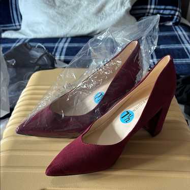 Marc Fisher Deep Red Block Heels Size 7.5 - image 1