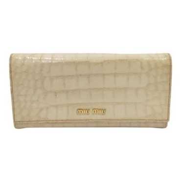 Vintage Authentic Miu Miu Cream Crocodile-Embosse… - image 1
