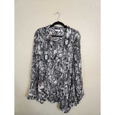 Susan Graver Multi-Color Snake Print Button-Up As… - image 1