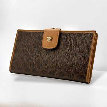 CELINE Macadam Pattern Triomphe Long Wallet Clasp… - image 1