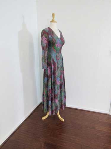 Richly Colored 1970s Curve Hugging, Abstract Flor… - image 1