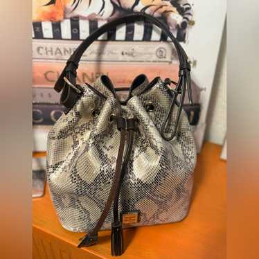 Dooney & Bourke Serena Python Drawstring Bag Limi… - image 1