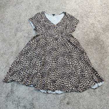 Torrid Leopard Print Button Front Challis Midi Dr… - image 1