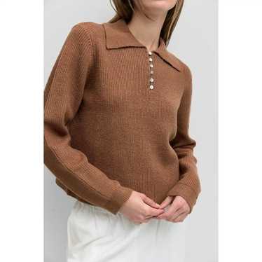 Mod Ref The Raye Collared Button Wool Blend Brown… - image 1