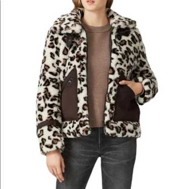 JONATHAN SIMKHAI leopard fuzzy COAT - image 1
