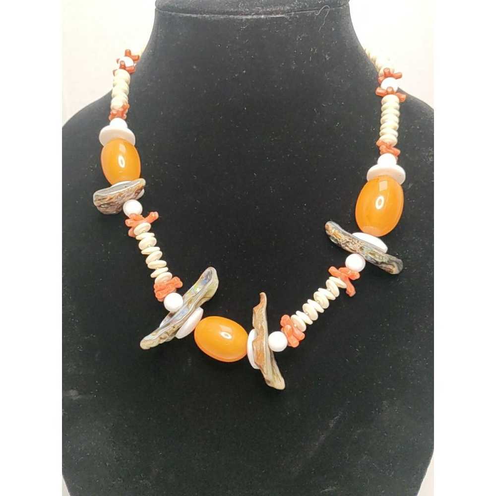 Miriam Haskell 1970's Lucite Shell And Coral Desi… - image 3