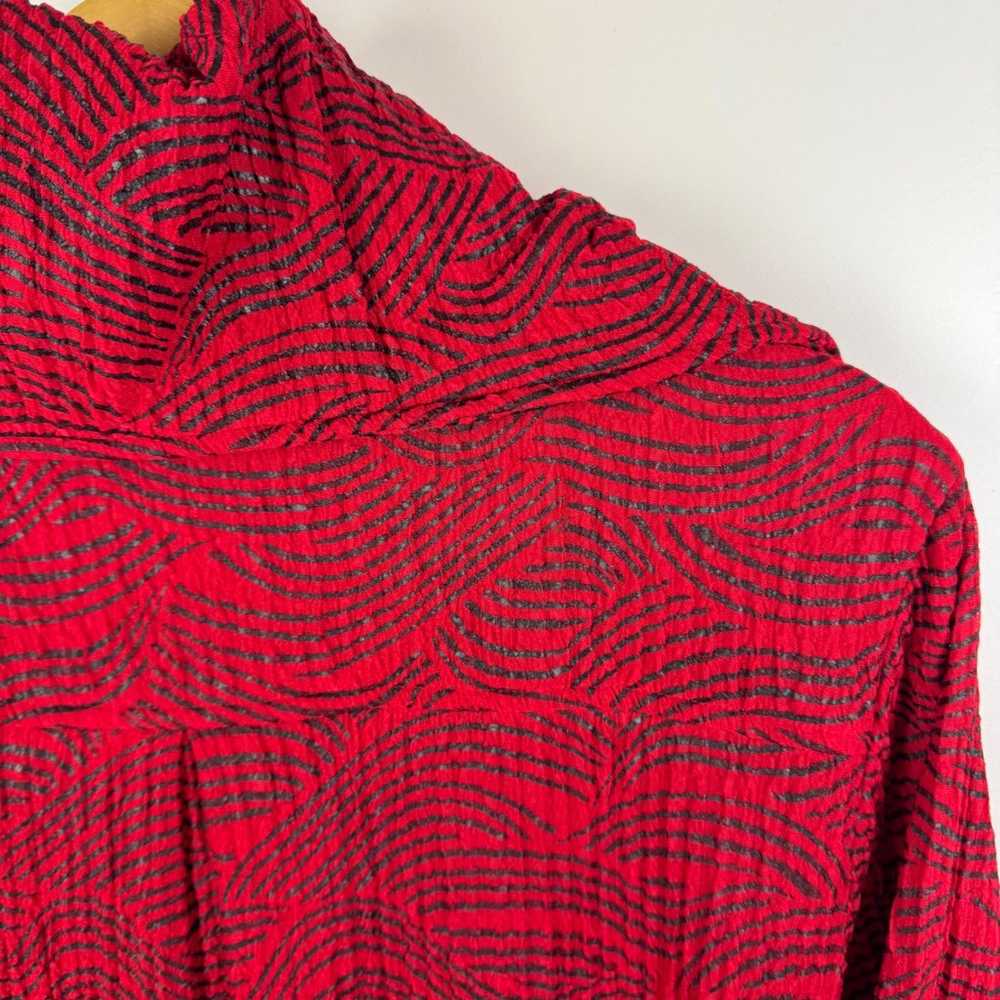 Multiples Textured Button Front Jacket Medium Red… - image 4