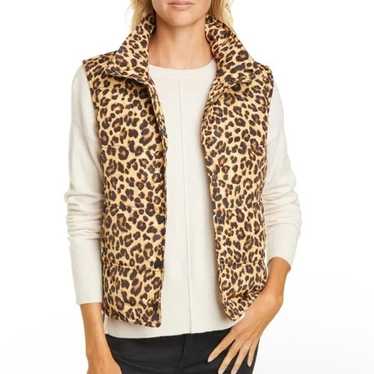 Veronica Beard Leopard Print Snap Button Front Cu… - image 1