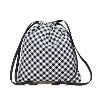 Authenticated Miu Miu Gingham Drawstring Blue Nyl… - image 1