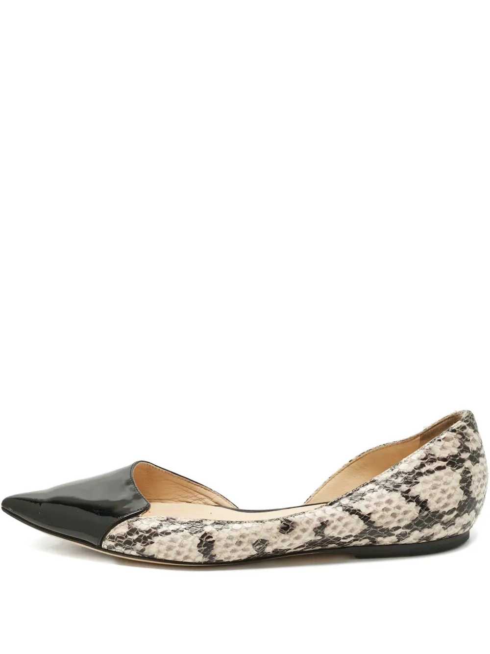 Jimmy Choo Pre-Owned python-embossed pointed flat… - image 1