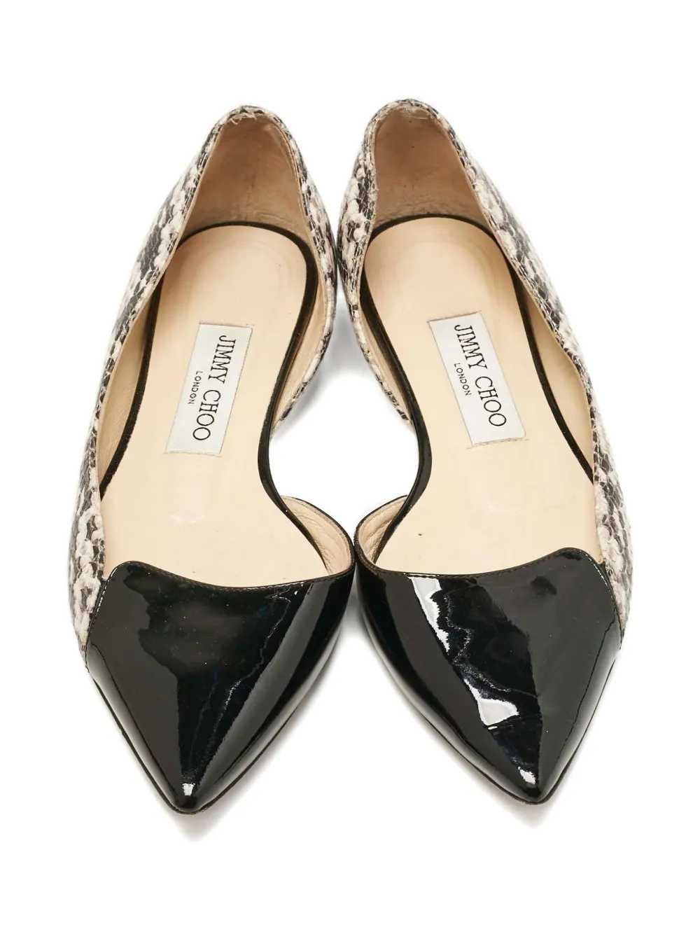 Jimmy Choo Pre-Owned python-embossed pointed flat… - image 3