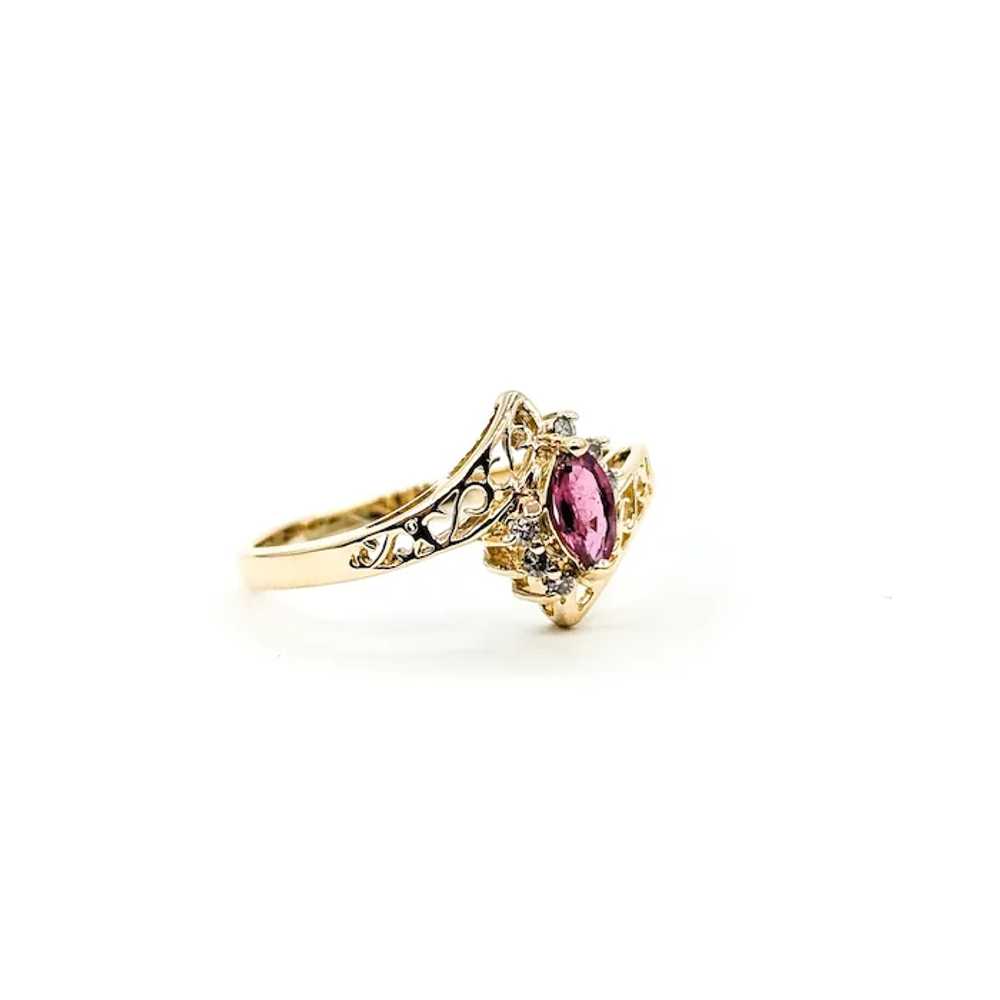 Ruby & Diamond Bypass Ring in 14k - image 2