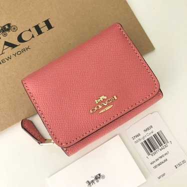 COACH Fold Wallet Patchwork Python Snake Brown Su… - image 1