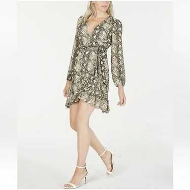 Leyden Python Snake Print Chiffon Wrap Short Dres… - image 1