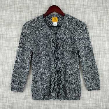 Ruby Rd. Long sleeve Button up ruffle sweater Wom… - image 1