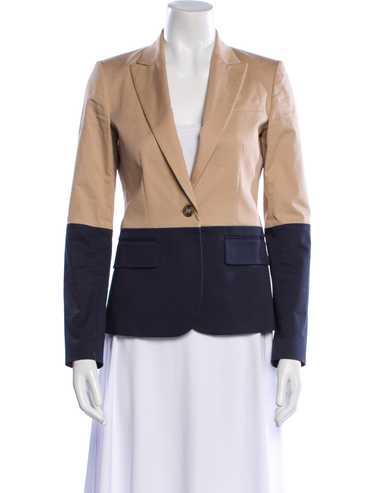 Theory Blazer Neutrals Colorblock Pattern Pointed… - image 1