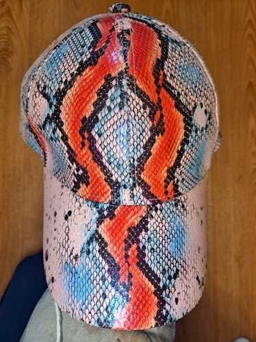 Steve Madden Snake Print Adjustable Cap Hat Multi… - image 1