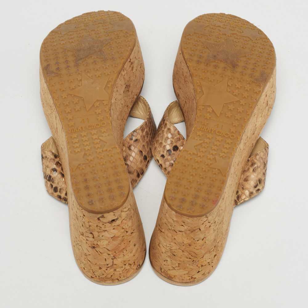 Jimmy Choo Size 41 Brown Python Embossed Leather … - image 6