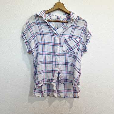 Rails- Whitney Raspberry Azure Linen Too Small - image 1