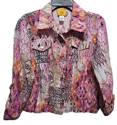 Ruby Rd  ♈Woman's Burnout button up top size 8~Pi… - image 1