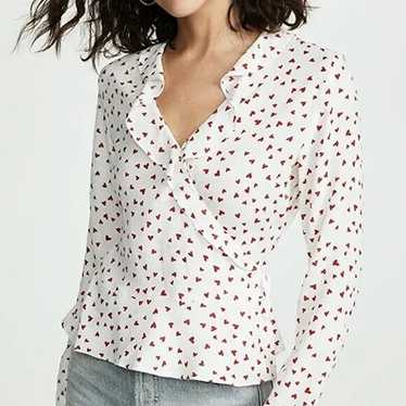 Rails Simone Smitten Heart Wrap Top Size XS Red R… - image 1