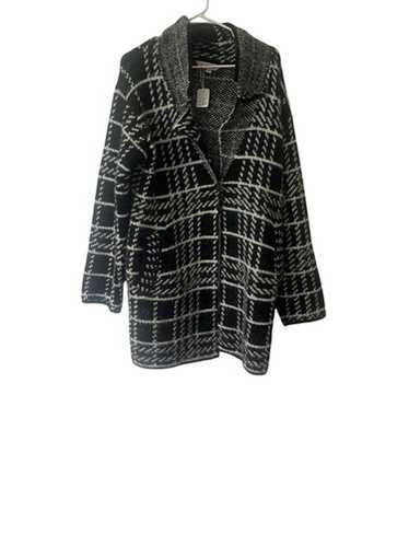 Davi & Dani Fuzzy Trim Open Front Loose Fit Cardi… - image 1