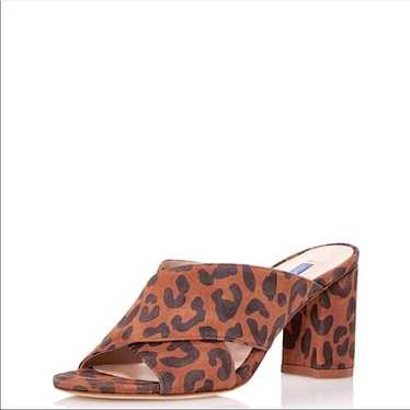 Stuart Weiztman Galene Leather Block Heel Slide N… - image 1