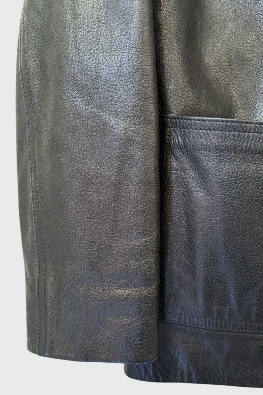 Leather Front Pockets Button Up - image 3