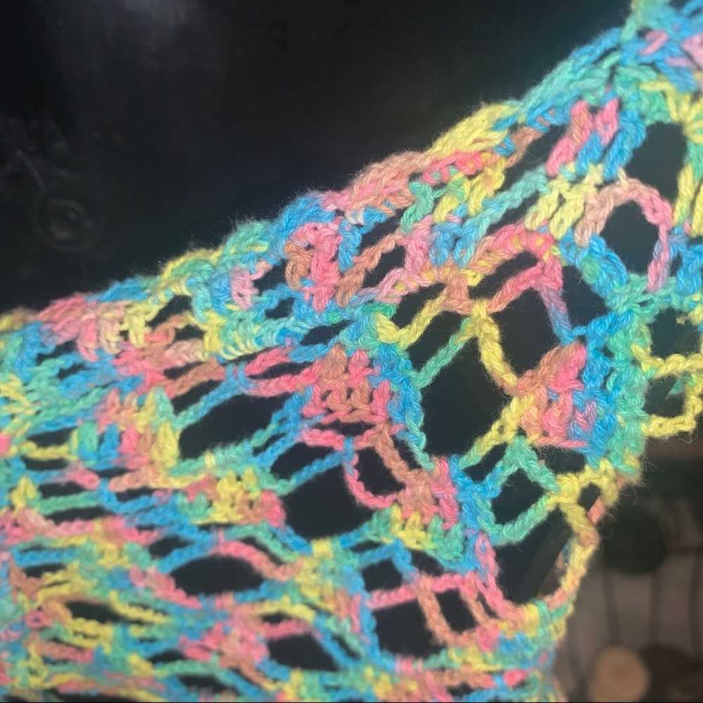 UNIF UNIF BOHO MULTI COLOR CROCHET FESTIVAL TOP S - image 3