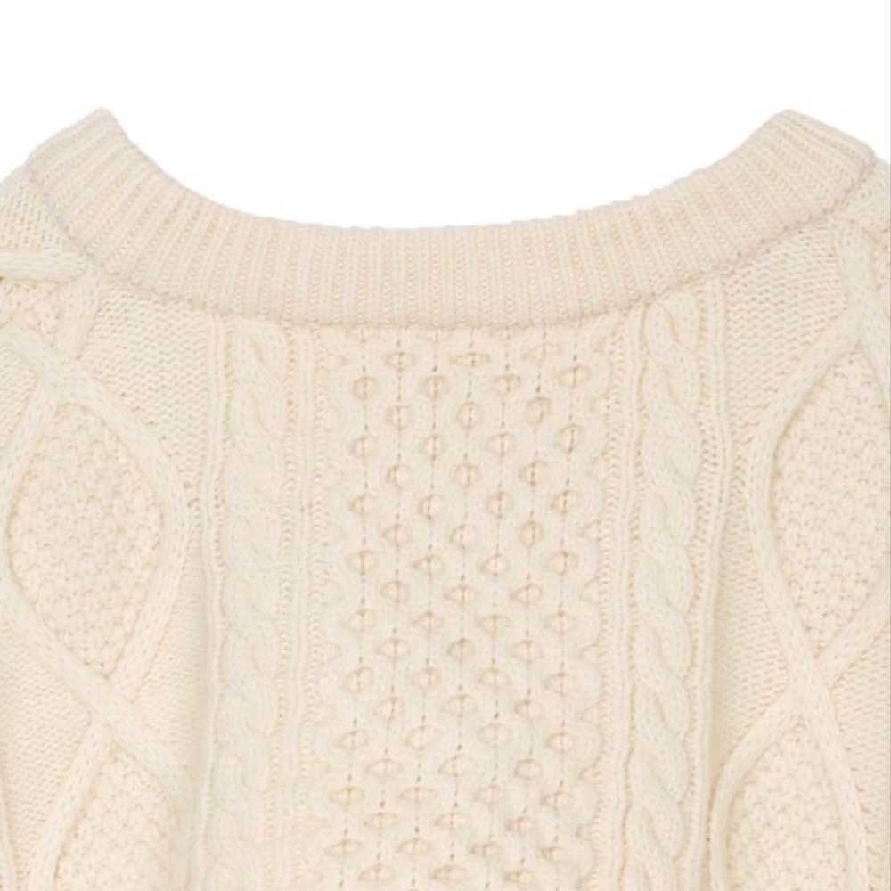AMERI Ameri VINTAGE ⭐︎ Ivory V-neck Cable Knit Sw… - image 6