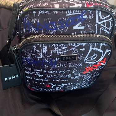 DKNY Graffiti Print Backpack Black Faux Leather NYC Street Art School Bag Large Dkny backpack graffiti - Gem main image 3