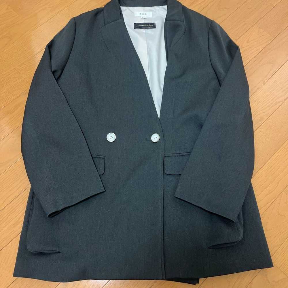 AMERI Dark Gray Collarless Jacket - image 2