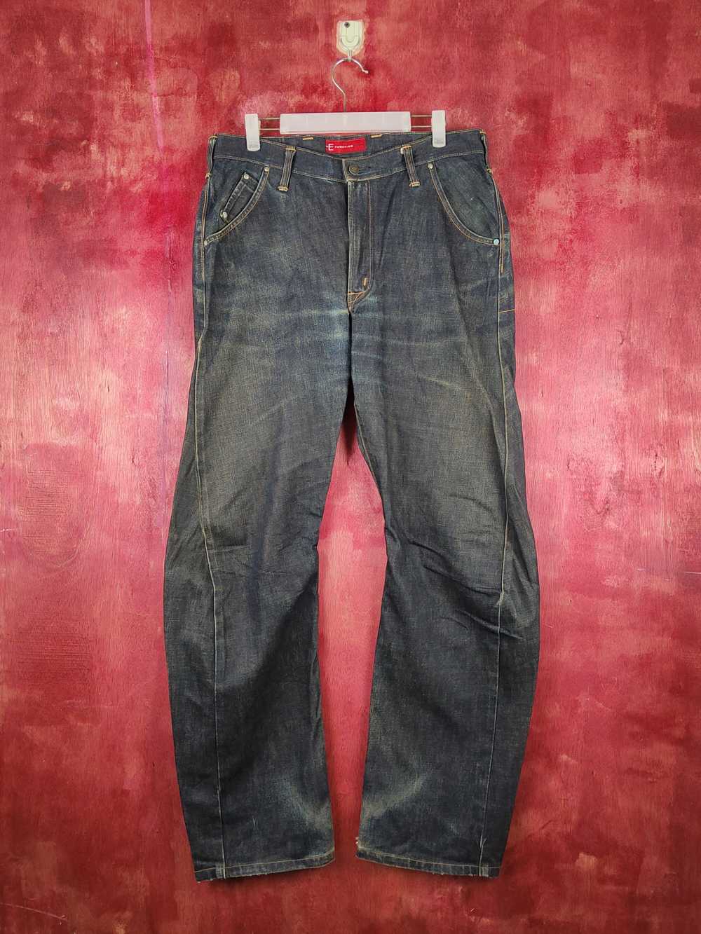 Edwin Edwin E Function Black Distressed Ripped Je… - image 1