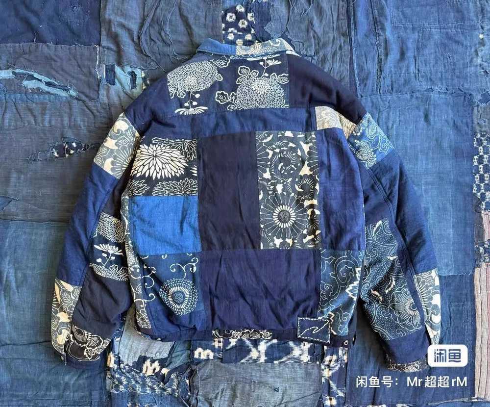Visvim Blue Patchwork Collared Button-Up Jacket XL - image 3